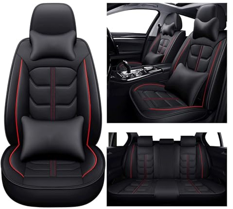 Schonbezüge Für Autositze Für Ford Ranger Ranger Raptor 2001-2024, Sitzbezüge Auto Leder, Autositzbezug Porosität Sitzbezüge Vorne Und Hinten Sitzschoner，All-Inclusive, Stilvolles Aussehen(Black)
