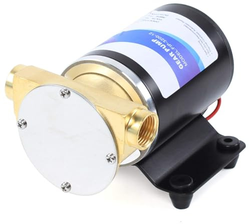 Estabeter Pompa di sentina autoadescante 12V 23L/min, pompa di aumento della pressione 30L/min 3 metri, pompa per acqua dolce, nero, industriale, sommergibile, plastica