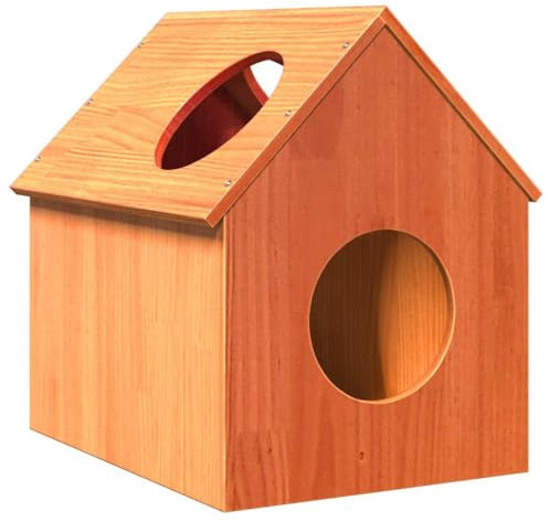 vidaXL Katzenhaus Wachsbraun 41x50x50 cm Massivholz Kiefer, Katzenhaus Indoor, Katzenbett, Katzenhaus für Innen, Katzenturm, Katzenmöbel, Katzenhütte