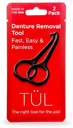 TÜL Lot de 2 accessoires pour prothèses dentaires - Fabriqué aux États-Unis - Noir