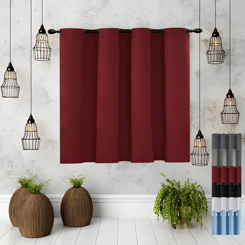 JIAHAO Velvet Curtains 105 x 90 cm Home Decorative Door Curtain Curtain Door Curtain Thermal Insulated Crushed Velvet Curtains for Bedroom,1 Panels, Red