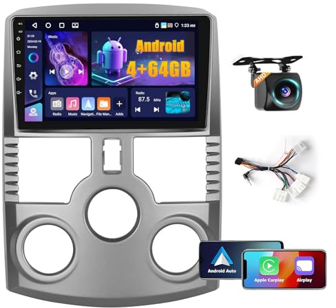 Fuluku 4+64G 9 Autoradio per Toyota Rush Daihatsu Terios 2006-2016 | Schermo auto per Wireless Carplay Android Auto, Stereo Auto Bluetooth,GPS Navi, Telecamera Posteriore, FM RDS, WiFi, SWC