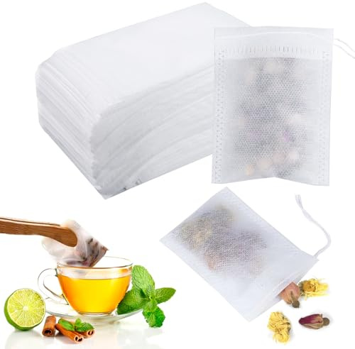 400 Pezzi Bustine Te Vuote,Bustine di Tè per Tè Sfuso 7 * 9CM | Bustina di Tè Usa e Getta in Tessuto per Tè,Tè ai Fiori,Caffè,Spezie,ecc.