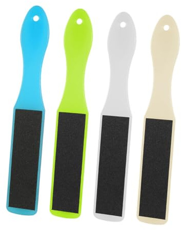 ELAYARD 4 Stück Doppelseitiges Fußpflegegerät zur Hornhautentfernung mit Ergonomischem Design und Sandpapier für Glatte Füße und Effektive Fußhautpflege Zufällige Farbe