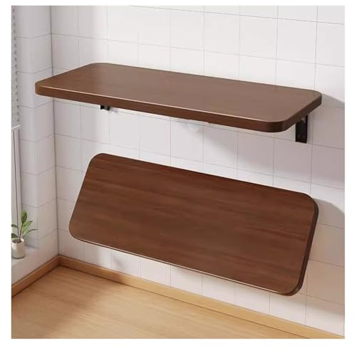 Mesa plegable de pared, escritorio de balcón y mesa de comedor para laptop, estudio, cocina, dormitorio, baño, color nogal (60 x 30 cm)