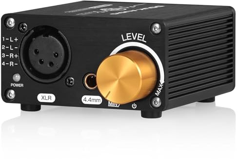 Douk Audio U5PRO HiFi Kopfhörerverstärker mit Vollem Symmetriegrad, Mini Stereo Verstärker für XLR- und 4,4-mm-Headsets, Austauschbare Operationsverstärker, 18–600Ω Kompatibilität, 1500mW Ausgangsle