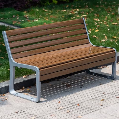 LIMENQIN Gartenbank mit Rückenlehne, Parkbänke für Außenbereich, Terrassenbank aus Metall, für Terrasse, Eingangsbereich, Hohe Belastbarkeit(150cm/59in)