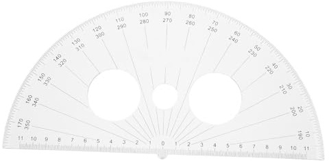 HOMOCONO 180 Degrees Plastic Protractor for Math, Half Circle Angle Measuring Tool, Student Drafting and Drawing Stationery for School Use