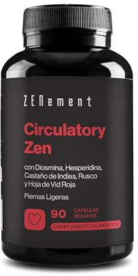 Circulatory Zen - Trötta Ben - Diosmin & Hesperidin - 90 Kapslar | med Hästkastanj, Ruskbräken, Gotu Kola & Röd Vinranka - Formel 10 Aktiva, Vegetarisk - 2 per Dag, 45 Dagar