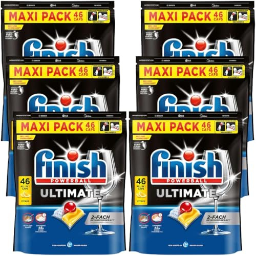 Finish Ultimate Citrus Spülmaschinentabs – 276 Tabs XXL Pack, Geschirrspültabs für ultimative Reinigung, Fettlösekraft und Glanz mit Schutzschild