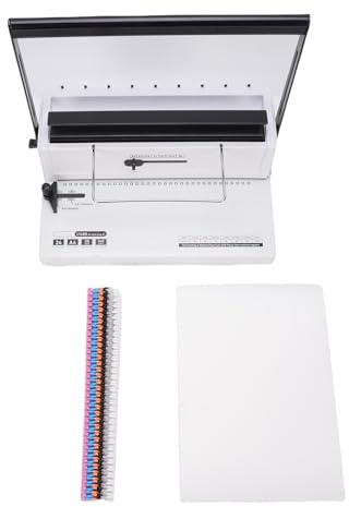 ANKROYU Máquina de encuadernación en espiral Máquina de encuadernación en espiral Perforación manual de alta resistencia hasta 20 hojas Capacidad de encuadernación de 140 hojas 34