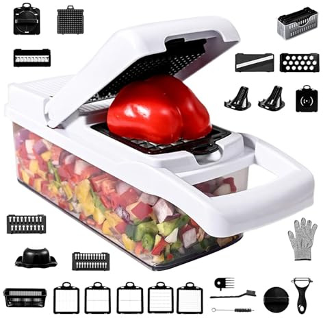 Cortador De Verduras De 26 Piezas - Rallador Doméstico Multifuncional | Cortador De De Cocina: Picador De, De Frutas, Juego De Picador De Verduras, Trituradora Multiusos Ergonóm