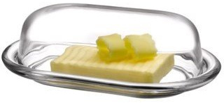Pasabahce 98402 – Butterdose, Frischhaltedose Basic 19,7 x 13,1 cm, 2-tlg aus Glas