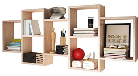 Mirjan24 Wandregal Trio 001, Dekoregal Wandboard, Buchregal, Hängeregal, Wandschrank, Hängeschrank, Regal (Sonoma Eiche)