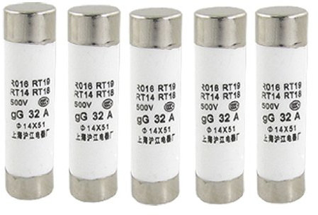 Aexit 5 piezas 500V 32A 14 x 51 mm (model: X9581OIV-5510YC) fusibles cilíndricos RO16