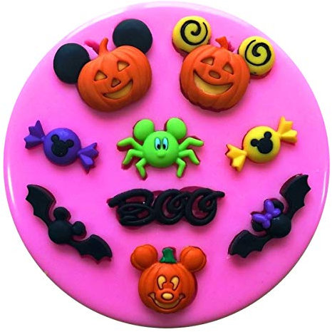 Fairie Blessings Moule en silicone pour décoration de gâteaux Motif Mickey Mouse Citrouille