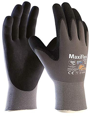 MaxiFlex Ultimate ATG Glove 34-874 Seamless Knit Nylon/Lycra with Nitrile Coated icro-Foam Grip on Palm and Fingers (12 Pack) (XXL)