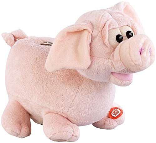 infactory Spardose mit Sound: Grunzendes Plüsch-Sparschwein mit wackelnden Ohren, Batteriebetrieb (Sparschwein mit Geräusch, Spardose mit Geräusch, Elektronische)