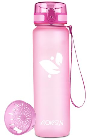 AORIN Borraccia Sportiva & Bottiglia d'Acqua a Prova di Perdite-350ml/500ml/750ml/1L, Borraccia Palestra-Senza BPA/Essere Applicabile Borracce, Adulti, Palestra, Sport all' Aperto
