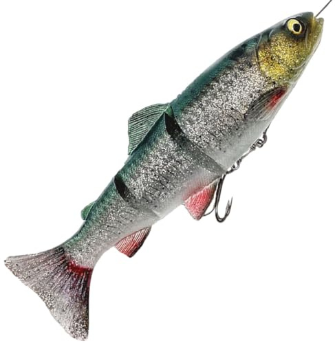 Savage Gear 4D Line Thru Trout - Gummiforelle Gummifisch, Farbe:Green Silver, Länge/Gewicht/Schwimmverhalten:20cm / 93g / langsam sinkend
