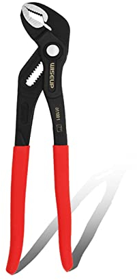 WISEUP WP011001 Groove Joint Pliers 7 Inch with Fast Adjustable Pliers V-Jaw Tongue and Groove Pliers Wrench for Water Pump,Home Repair,Plumbing,Gripping,Nuts,Bolts,Pipe,Fittings,Red