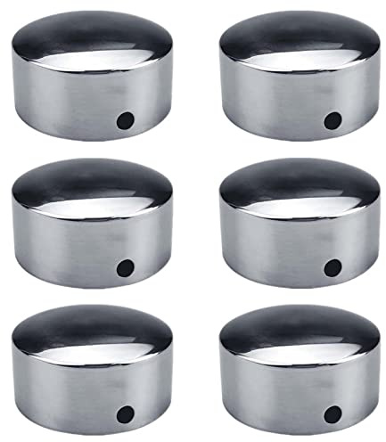 6pcs Endkappe für handlauf 60mm aus Edelstahl, Deckel am Ende der Treppengeländer, runde Endkappen für handlauf holz, abdeckung des handlaufs, Montageschrauben im Lieferumfang enthalten