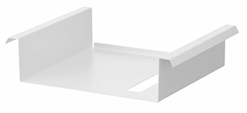 Yamazaki Industries 6007 Under Table Storage Rack, For Tension Rod, White, Approx. W 11.8 x D 9.3 x H 3.1 inches (30 x 23.7 x 8 cm), Tower, Tissue, Remote Control, Bulk Storage