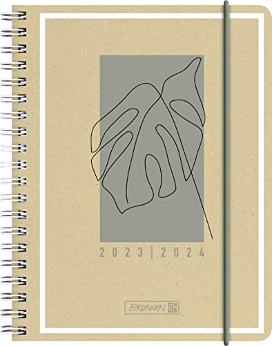 BRUNNEN Schülerkalender „Jungle Leaf“ 2023/2024 2 Seiten = 1 Woche A6 natur