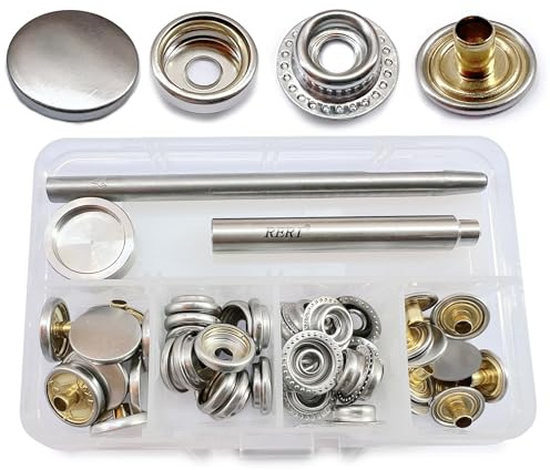 Druckknöpfe mit Zange, Metall Nähzubehör Buttons Knöpfe zum Annähen Werkzeug Jessey Snaps für DIY Basteln Stoff, Kleidung Taschen