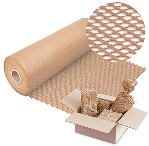 V1 TRADE Verpackungspapier Rolle – Wabenpapier 40 cm x 50 m – 90 g/m²