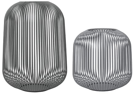 blomus Laterne Lito 2er Set | Farbe Steel Gray | Größe M und L | Aus pulverbeschichtetem Stahl; Für stimmungsvolles Kerzenlicht