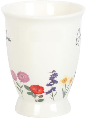 Something Different Wholesale Taza con pedestal de flores silvestres británicas, diseño de margaritas y violeta