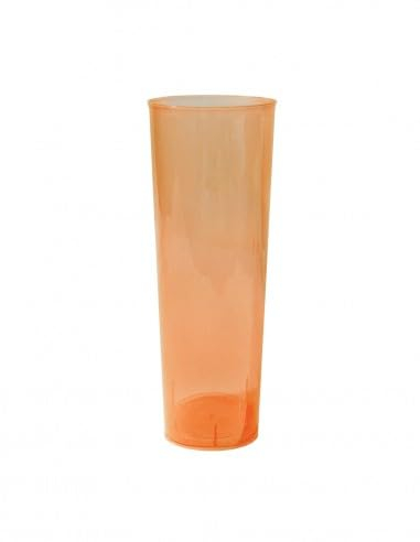 TELEVASO - 500 unidades - Vaso Tubo 300 ml Reutilizable Ligero - Polipropileno (PP) - Color naranja - Vaso ecológico Libre de BPA, Ideal para cerveza, cubatas, agua