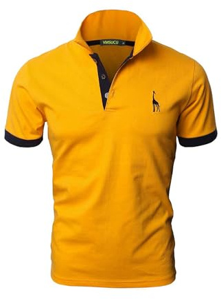 VMSUCIJ Polo Hombres Manga Corta de Algodón Elegante Casual Slim Deportes Bolsillo de Polo