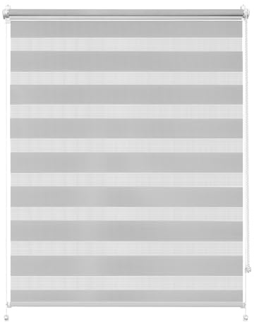 Rettika Doppelrollo Klemmfix ohne Bohren – Dunkles Flachs – Breite 50 cm, Höhe 120 cm – Duo Rollo für Innenräume, Sichtschutz Fensterrollo mit Lichtregulierung