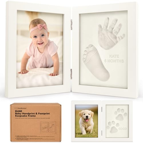 Kit per impronte di mani e piedi del bambino, argilla ad asciugatura rapida per ricordi di piedi e mani, cornice per foto della cameretta dei bambini, kit per stampa di zampe di cane e gatto, regalo