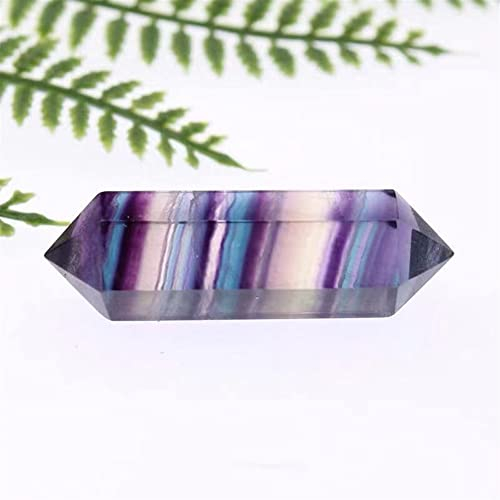BIANMTSW Cristal 1 Pieza de fluorita Natural de Doble Punta de Varilla de Cristal de Cuarzo Piedra Preciosa Inicio Colecciones