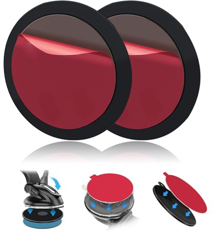Tomtom Lot de 2 plaques de montage pour GPS Dash Cam | Support à ventouse de 80 mm, résistant à la chaleur jusqu'à 120 °C, adhésif puissant 3M VHB, pour GPS de voiture