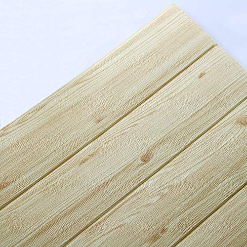 Lot de 5 panneaux muraux texturés 3D effet fausse brique - Pour murs TV, canapé, chambre à coucher, cuisine, salon - Bois (60 x 60 cm)
