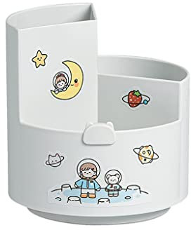 WZYYCV Organizer Desk stifte Schreibtisch-Organizer, Drehbarer Stifthalter Mit 3 Fächern, Niedlicher Lustiger Stift-Organizer, Funktioniert Im Büro-klassenzimmer Organizer Desk stifte