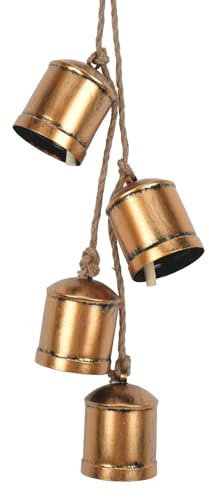 HO2NLE Christmas Bells Vintage Rustic Bells Cow Bells Christmas Metal Christmas Bells Hanging on Rope Lucky Decorative Bells for For Home Garden Decorations Crafts