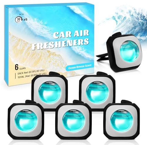 SCENTORINI Auto Duft, Auto Duft Innenraum, Auto Lufterfrischer Clips, Autoduft, Bekämpft Gerüche im Auto, Autoparfüm, 4 ml x 6 Stück, Meeres Duft