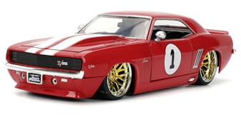 Jada Toys Fast and Furious Modellauto Chevrolet Camaro 1969 (19 cm) - Film-Auto aus F&F 4, Fahrzeug aus Metall mit Teilen zum Öffnen, für Fans & Sammler ab 8 Jahre, Rot