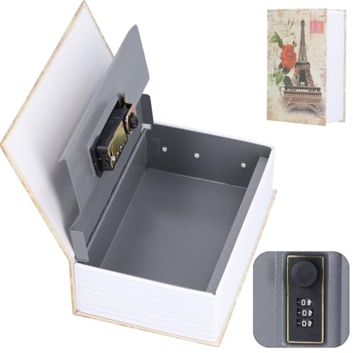Hapivida Cassaforte Libro, Mini Cassaforte Portatile con Combinazione per Contanti e Gioielli, Design Creativo a Forma di Dizionario, Materiali di Qualità, per Ufficio e Casa