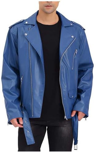 Giubbotto in Pelle Uomo, Giacca da Uomo in Similpelle con Collo Alto di Transizione Matelassee Moto Pilota Zippato Cerniera Casual Giubbotto Chiodo Giacca Baseball Soffice E Resistente