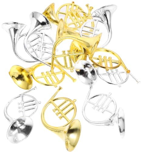Milisten 12 Stück Mini-Waldhorn-Anhänger Aus Kunststoff Mini-Instrumente Zum Aufhängen Für Weihnachtsbaumschmuck -Horn-Hängeornament Für Diy Deko Hausdekoration Und Geschenkideen