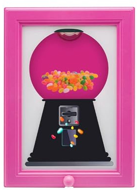 Zenova Candy Dispenser Picture Frame, Handy Candy Dispenser Picture Hanging Candy Frame, Gumball Machine In A Frames, Wall Mounted Candys Dispensers for Kitchen,Office,Hallway,Gifts (Red)