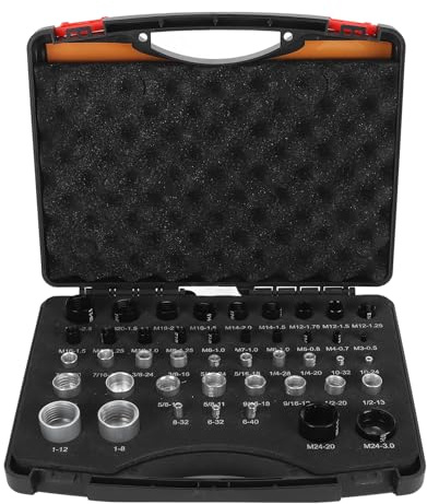 Nut And Bolt Thread Checker Set, Aluminum Alloy, 44PCS Imperial Und Metric - Hohe Genauigkeit, Tragbarer Aufbewahrungsbox, Vielseitig Für Gewindelehre Verifizierer Und Hydraulik
