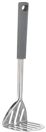 Viners Soft Grip Potato Masher | Stainless Steel Masher with Soft-Touch Handle, Hanging Loop & Dishwasher Safe Design | Grey & Silver Kitchen Utensil