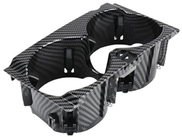 PTWOIXMBG Portavasos interior de fibra de carbono for consola central de coche, compatible con Mercedes W212 Clase E, E200, E260, E300, E320 y E350(Black Carbon Fiber)